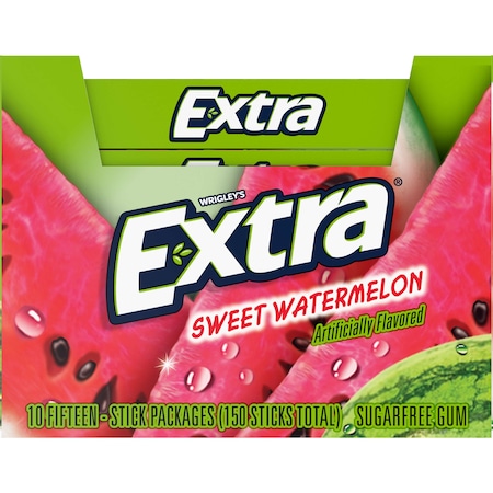 Extra Extra Fruit Sensations Sweet Watermelon Gum 15 Pieces, PK120 259650